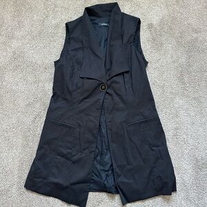 Max & Co. Tailored Black Long Sleeveless Vest Top